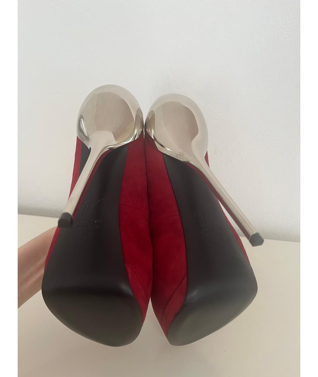 GIUSEPPE ZANOTTI DESIGN Красные замшевые туфли, фото 5