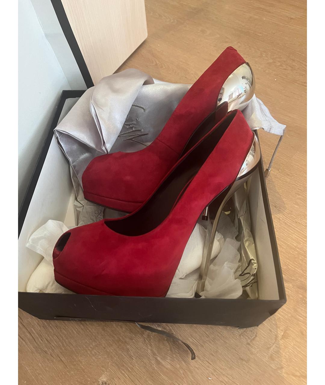 GIUSEPPE ZANOTTI DESIGN Красные замшевые туфли, фото 4