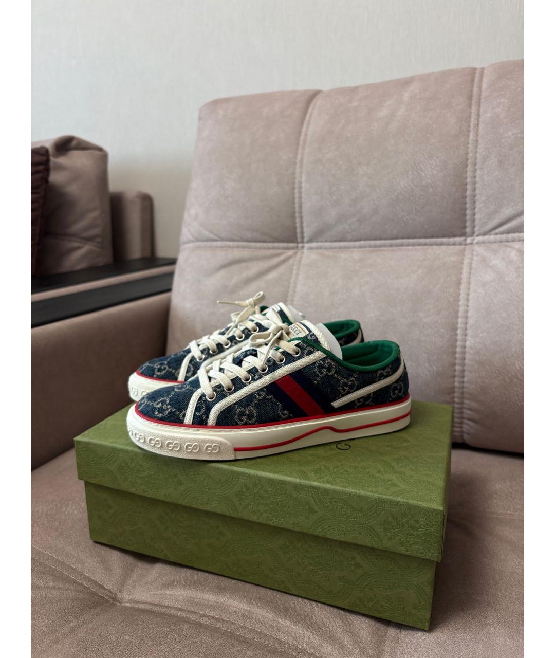 GUCCI Синие текстильные кеды, фото 5