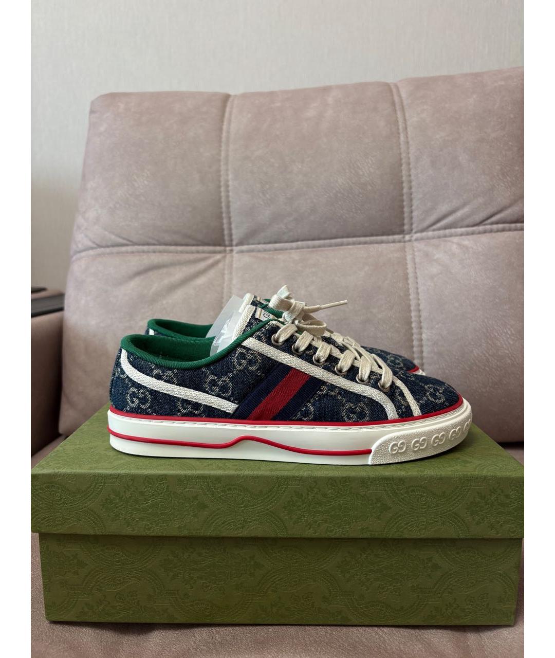 GUCCI Синие текстильные кеды, фото 9