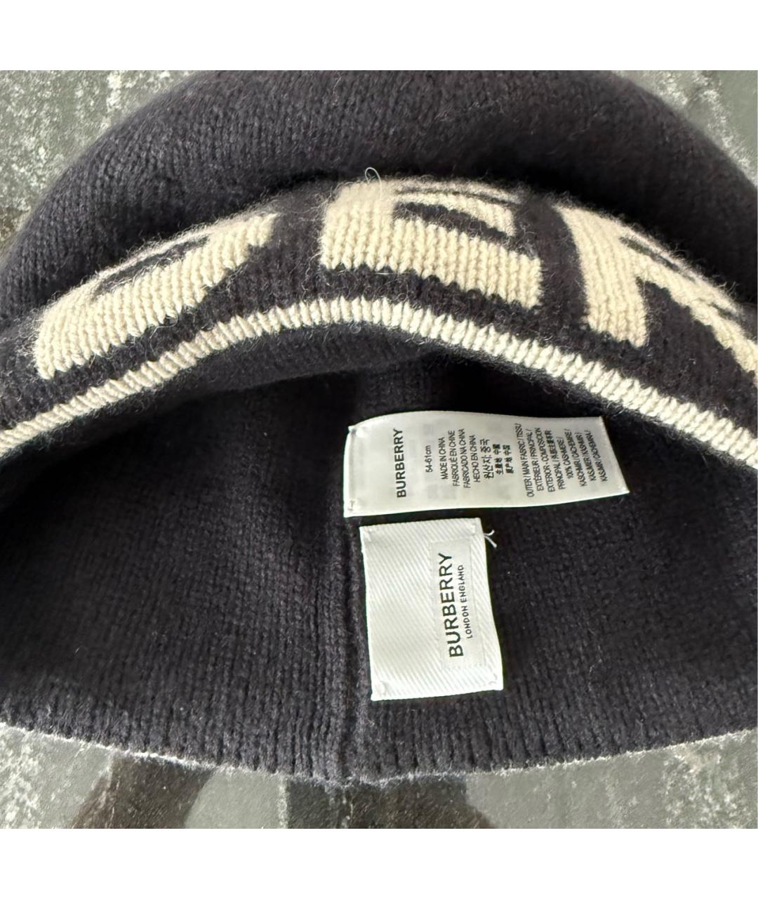 BURBERRY Черная кашемировая шапка, фото 3