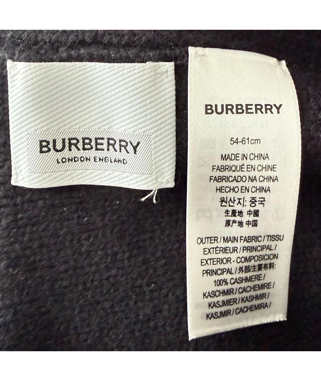 BURBERRY Черная кашемировая шапка, фото 4