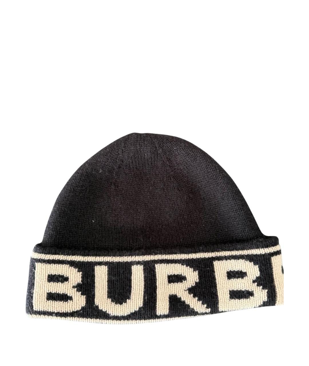 BURBERRY Черная кашемировая шапка, фото 1