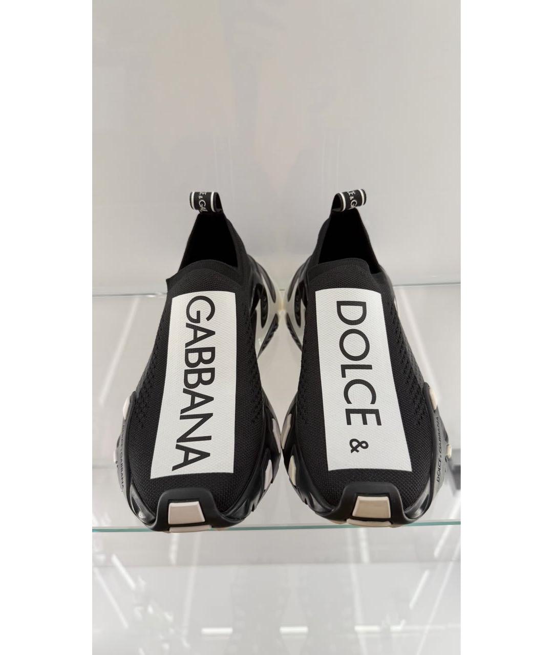 DOLCE&GABBANA Черные текстильные кроссовки, фото 2