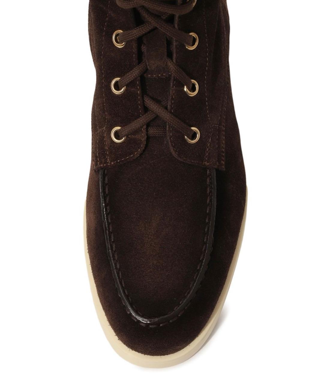 SANTONI Коричневые кожаные ботинки, фото 4