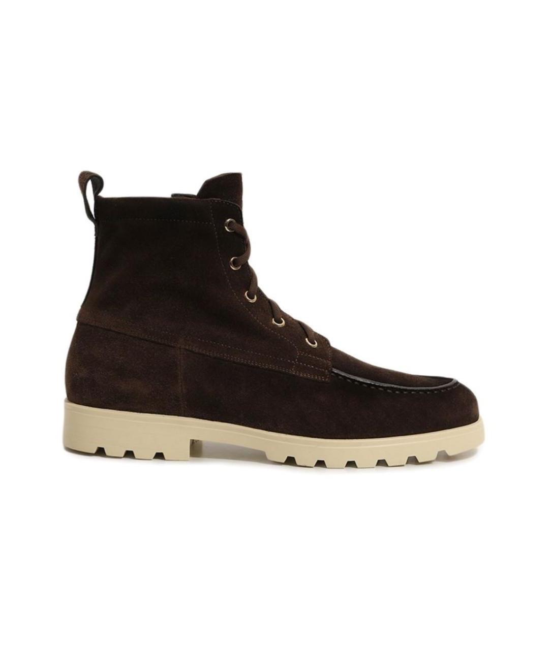 SANTONI Коричневые кожаные ботинки, фото 1