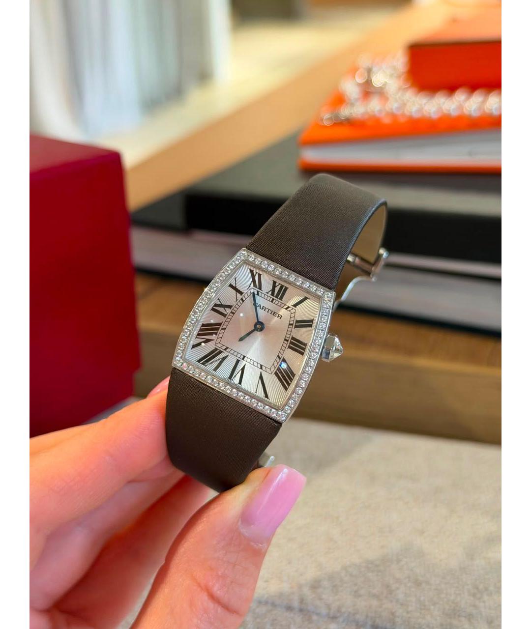 CARTIER Серебряные стеклянные часы, фото 5