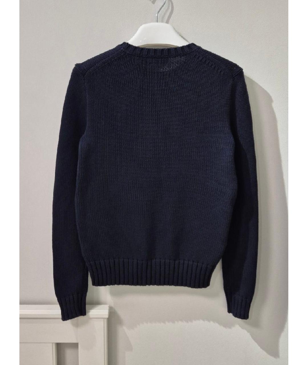 POLO RALPH LAUREN Темно-синий хлопковый джемпер / свитер, фото 2