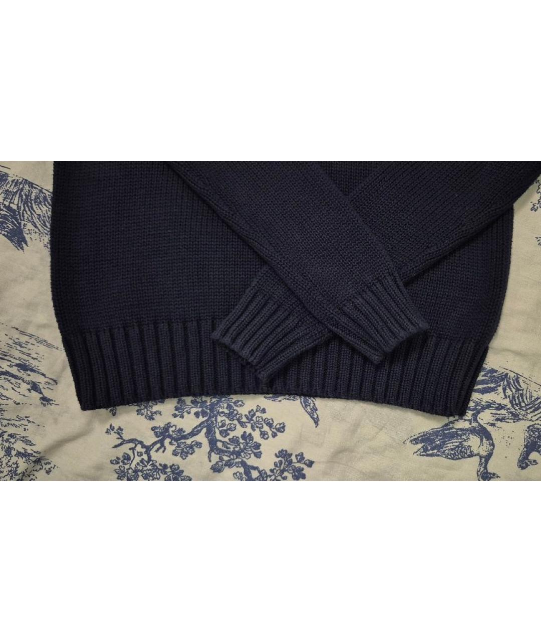 POLO RALPH LAUREN Темно-синий хлопковый джемпер / свитер, фото 6