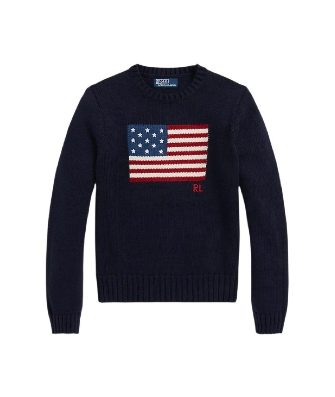 POLO RALPH LAUREN Темно-синий хлопковый джемпер / свитер, фото 1