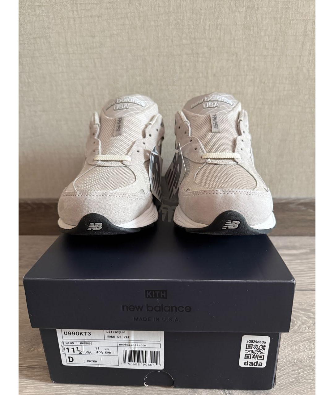 NEW BALANCE Бежевые замшевые низкие кроссовки / кеды, фото 2