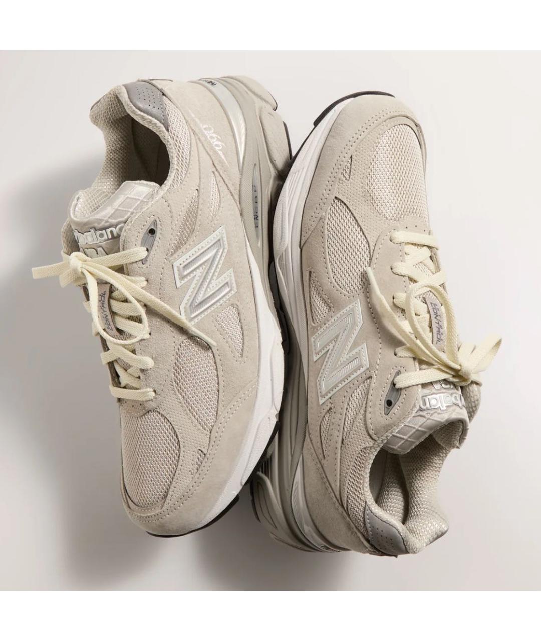 NEW BALANCE Бежевые замшевые низкие кроссовки / кеды, фото 5