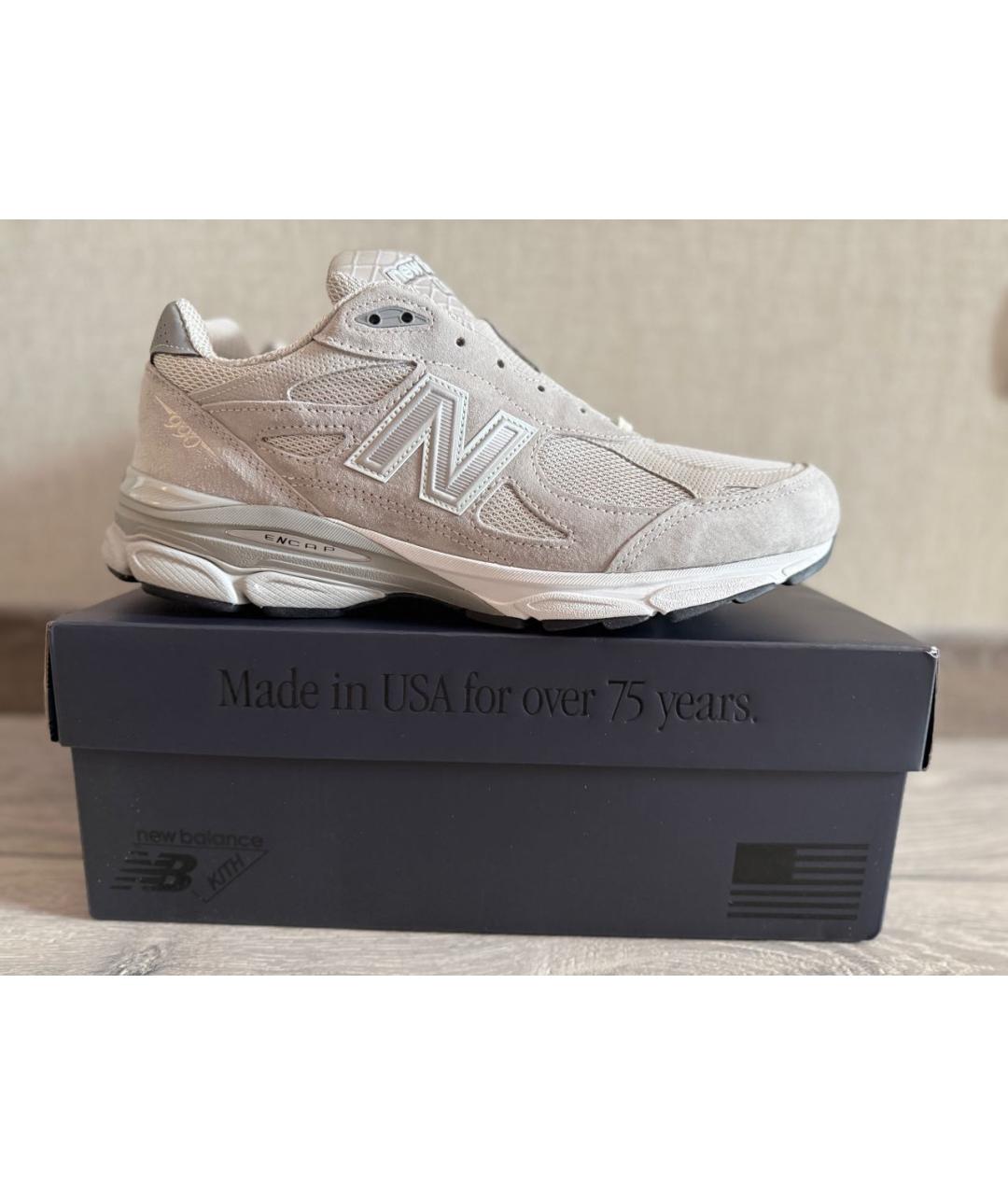 NEW BALANCE Бежевые замшевые низкие кроссовки / кеды, фото 9