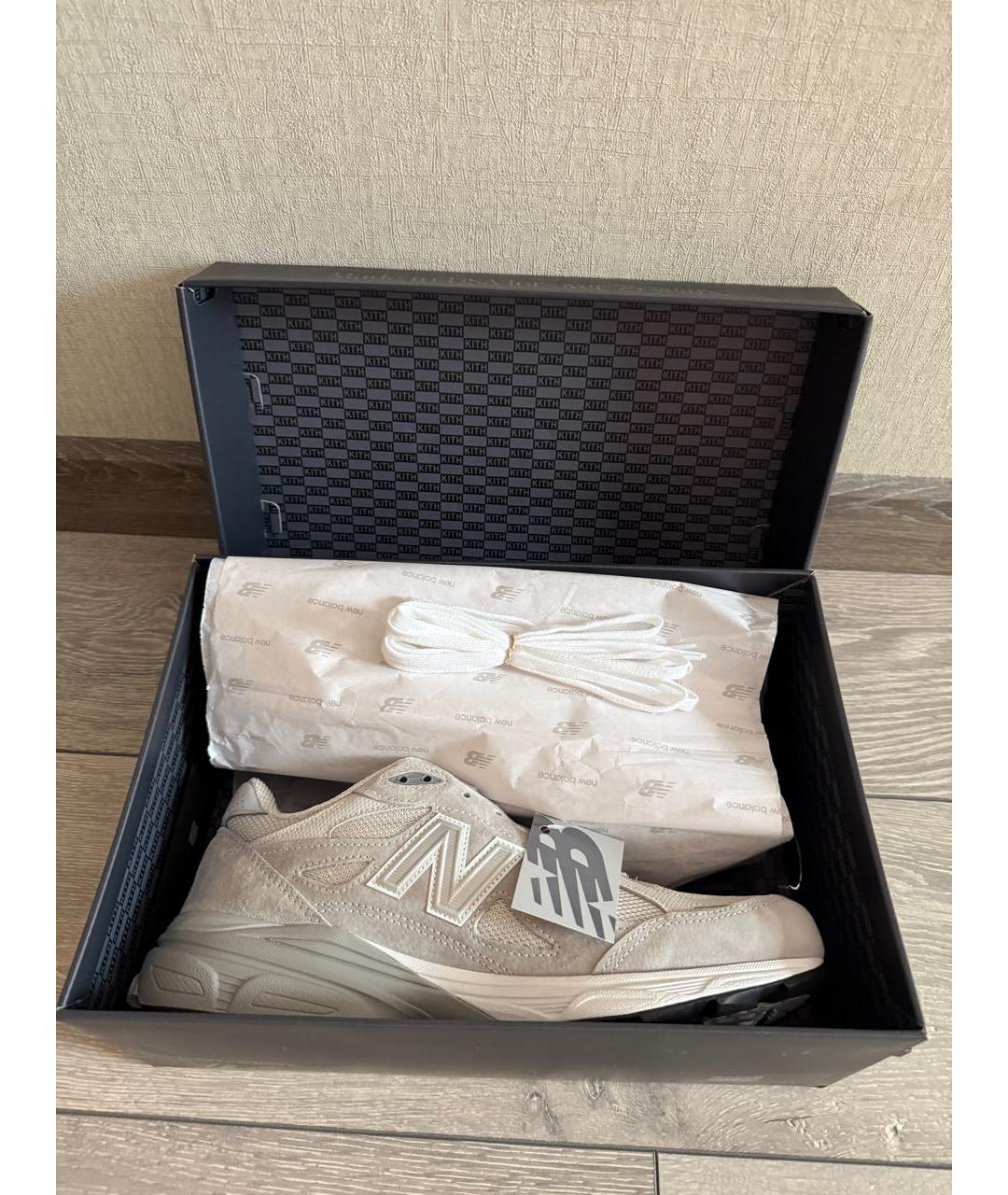 NEW BALANCE Бежевые замшевые низкие кроссовки / кеды, фото 6