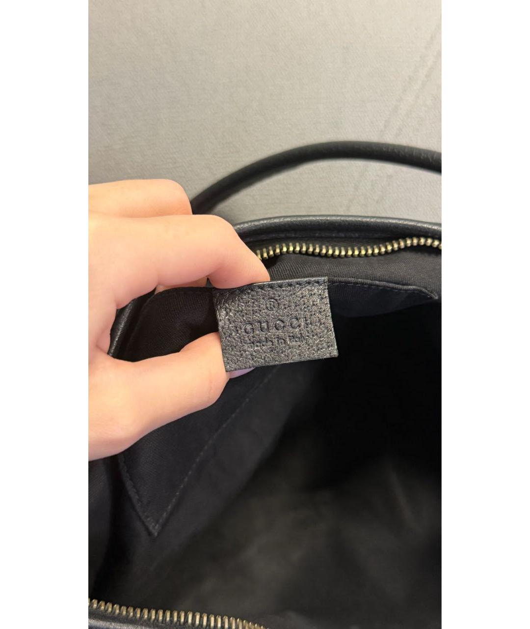 GUCCI Черная тканевая сумка с короткими ручками, фото 5