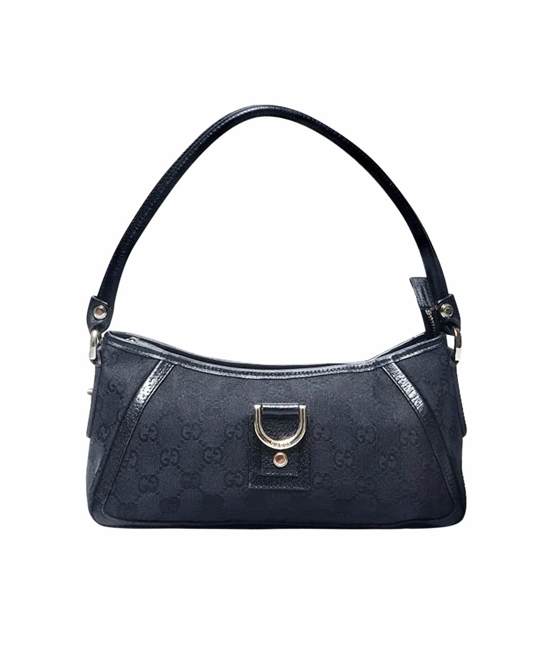 GUCCI Черная тканевая сумка с короткими ручками, фото 1