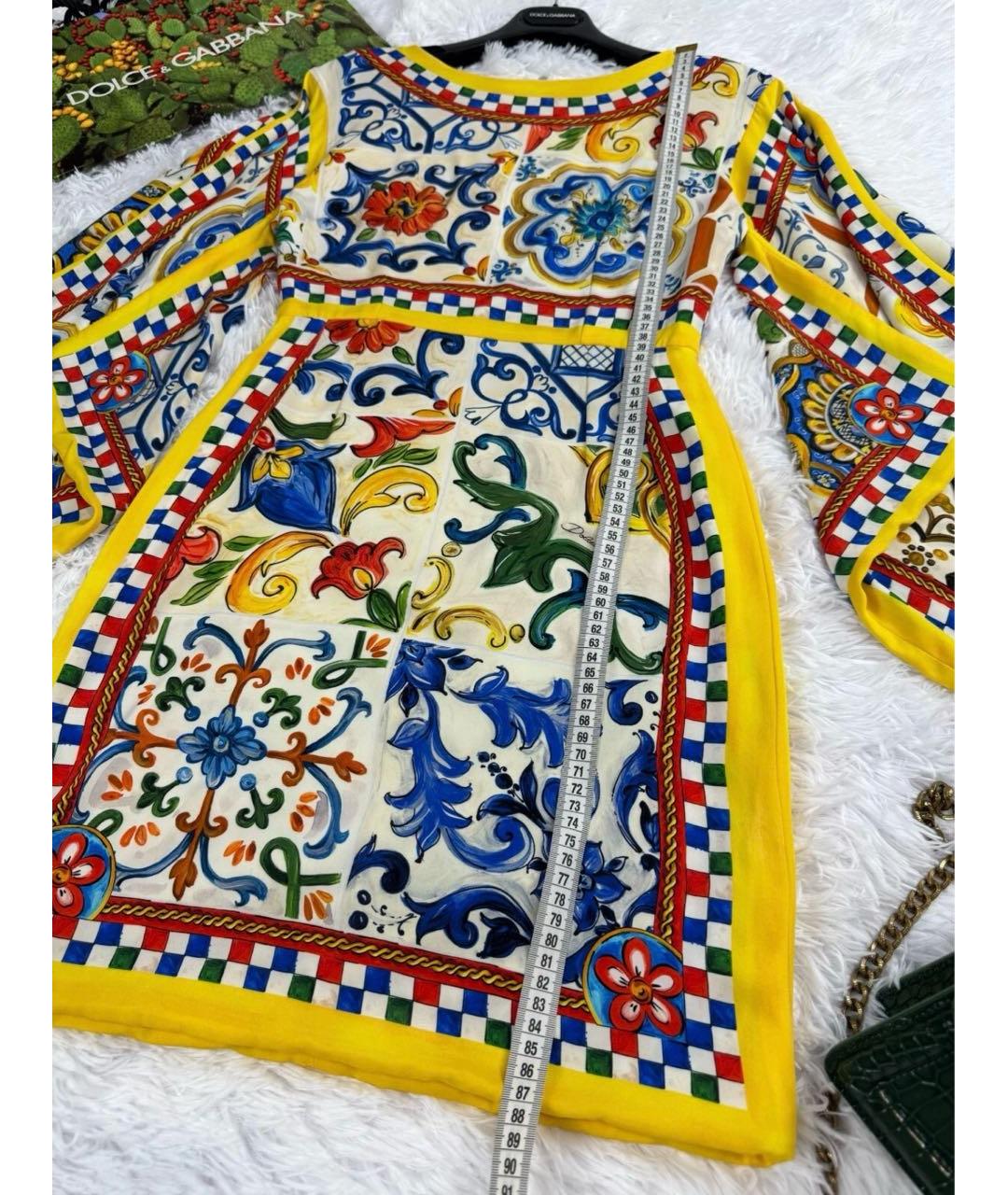 DOLCE&GABBANA Мульти шелковое коктейльное платье, фото 4