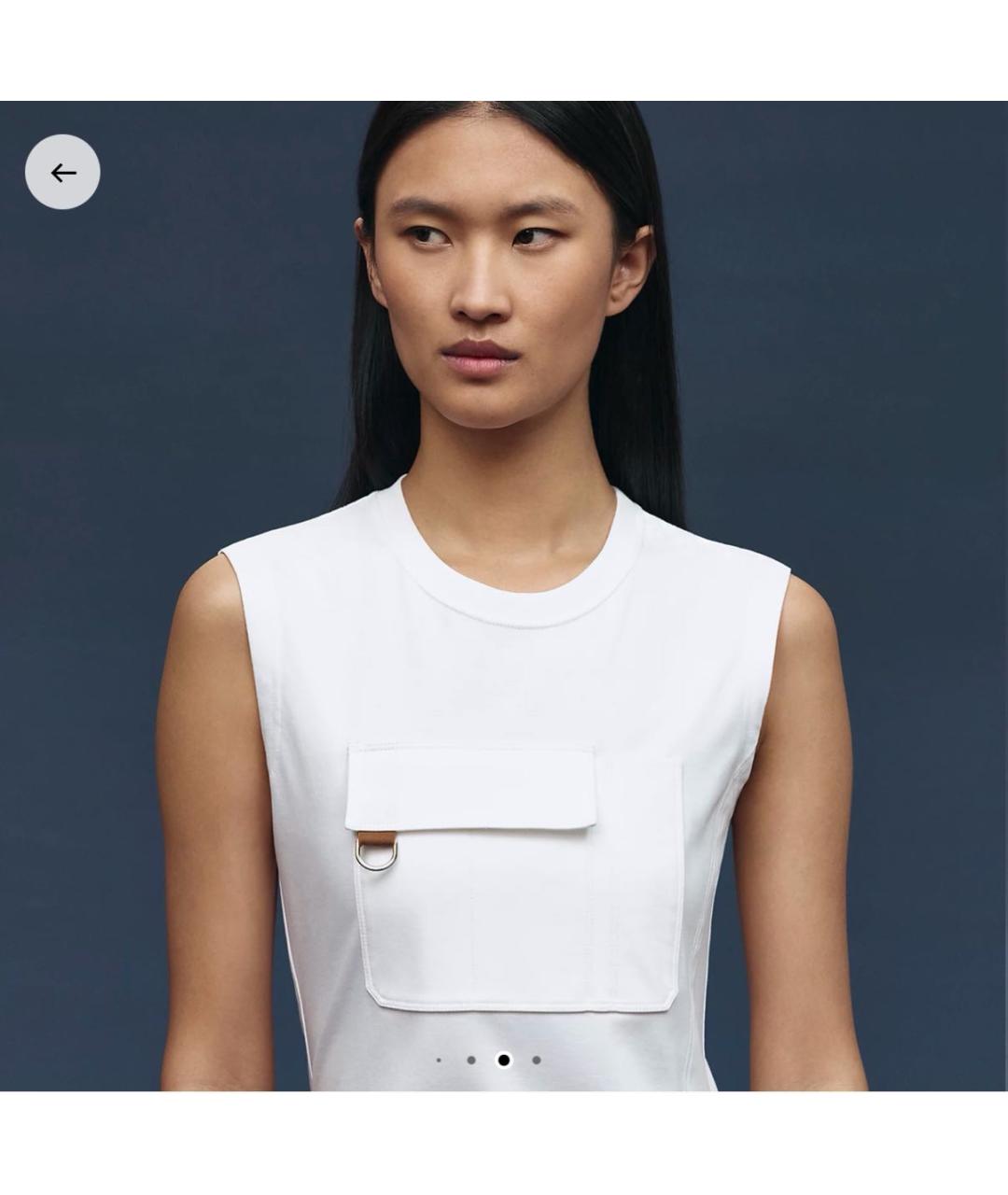 HERMES Белое хлопковое повседневное платье, фото 5