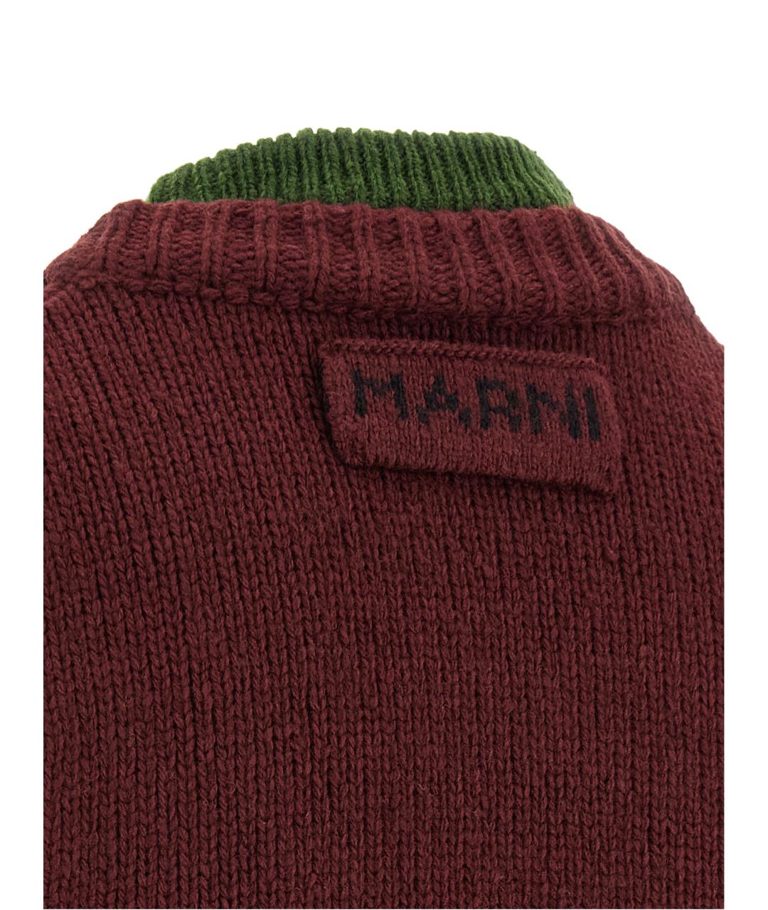 MARNI Бордовая шерстяная жилетка, фото 4
