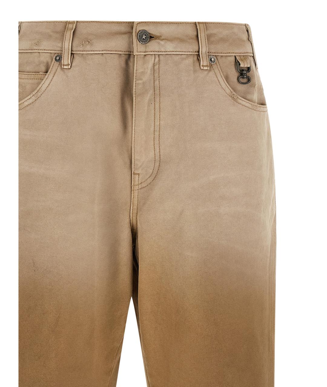 GOLDEN GOOSE Бежевые хлопковые повседневные брюки, фото 3
