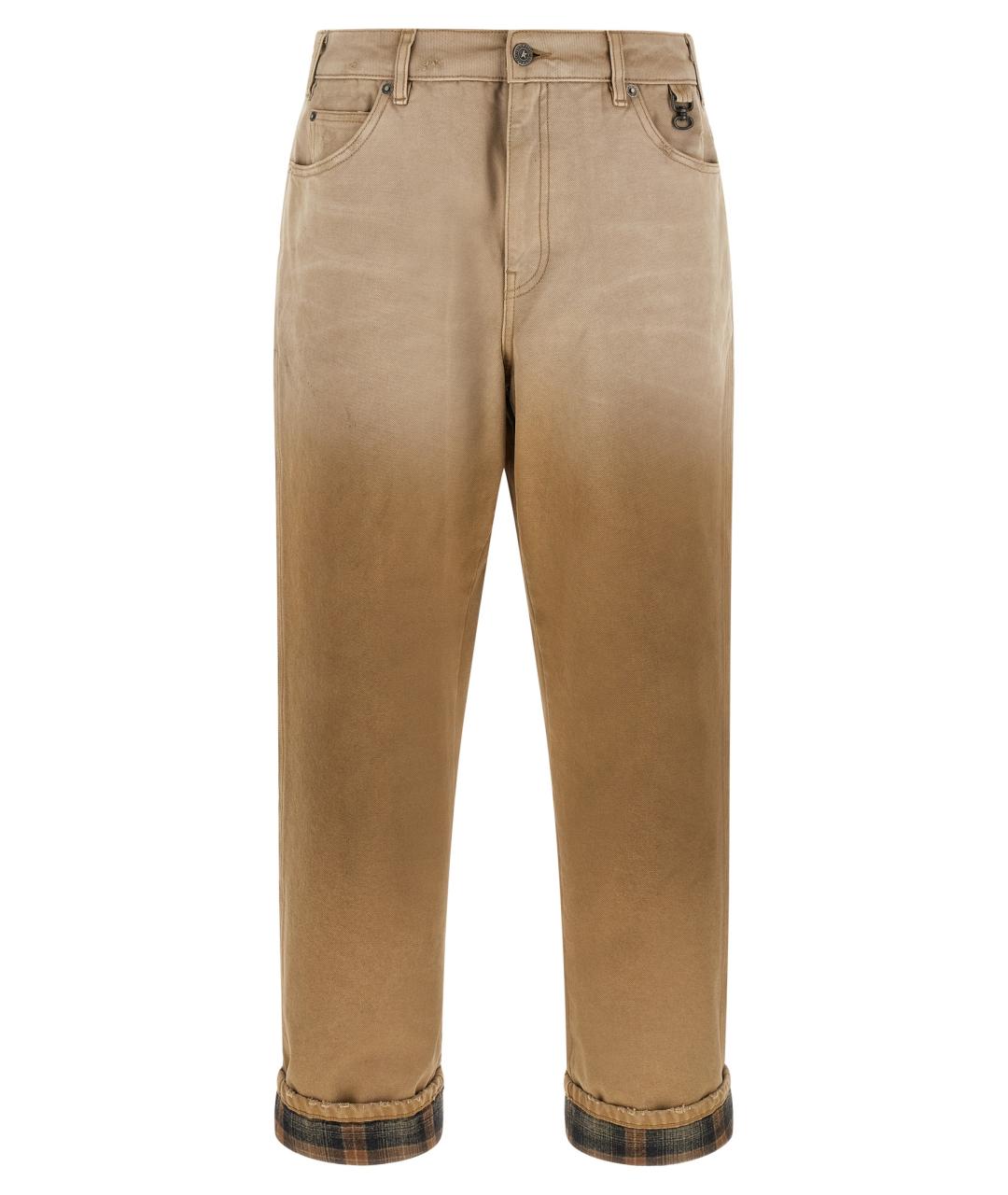 GOLDEN GOOSE Бежевые хлопковые повседневные брюки, фото 1