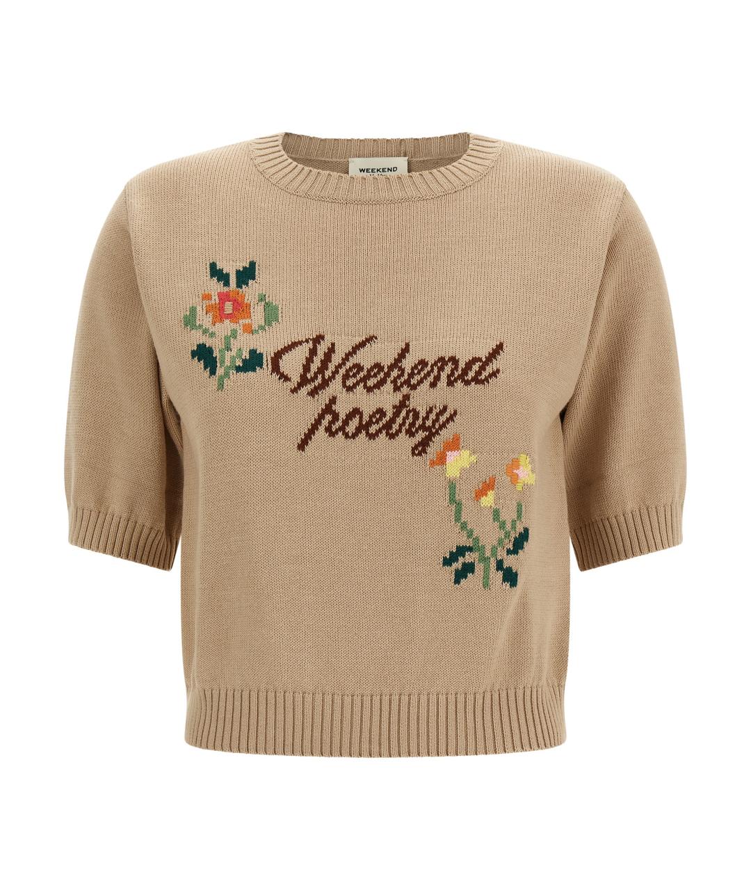 WEEKEND MAX MARA Бежевый хлопковый джемпер / свитер, фото 1