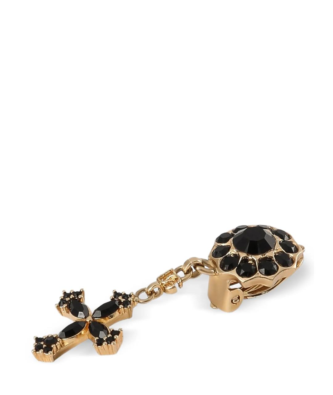 DOLCE&GABBANA Черные металлические серьги, фото 2