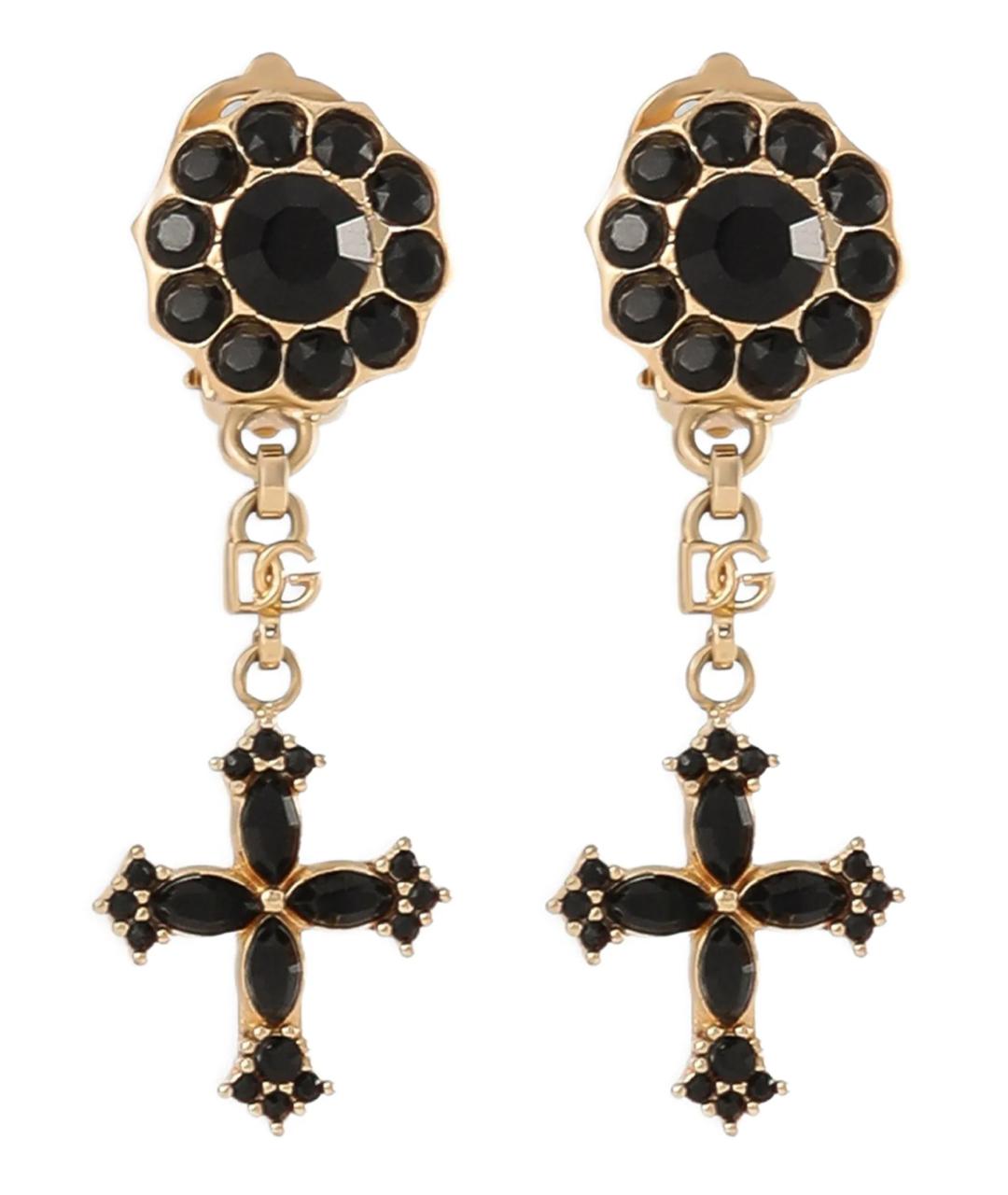 DOLCE&GABBANA Черные металлические серьги, фото 1