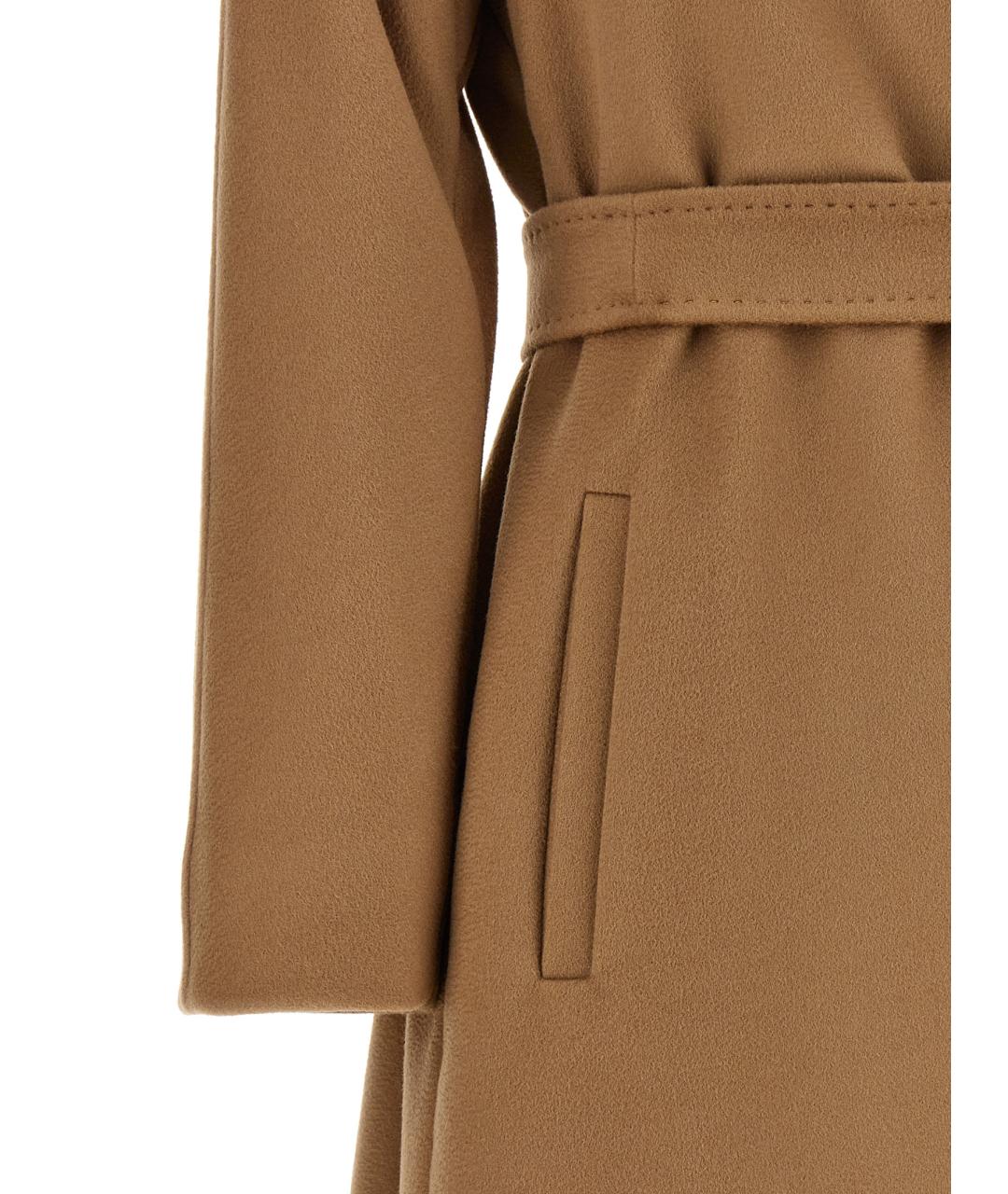 MAX MARA STUDIO Бежевое шерстяное пальто, фото 4