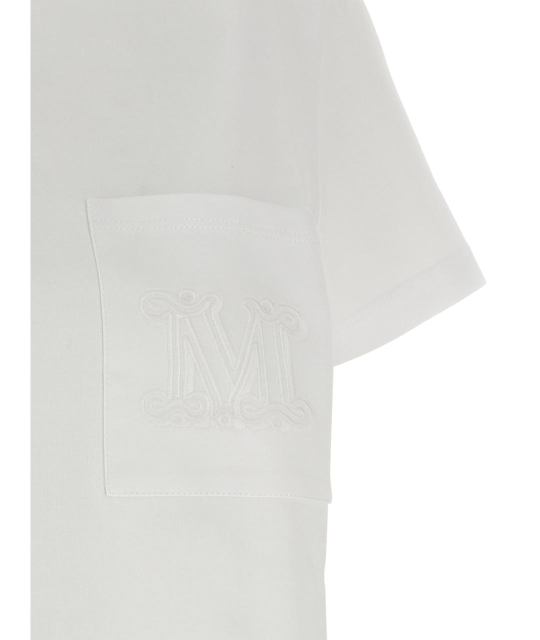 MAX MARA Белая хлопковая футболка, фото 4