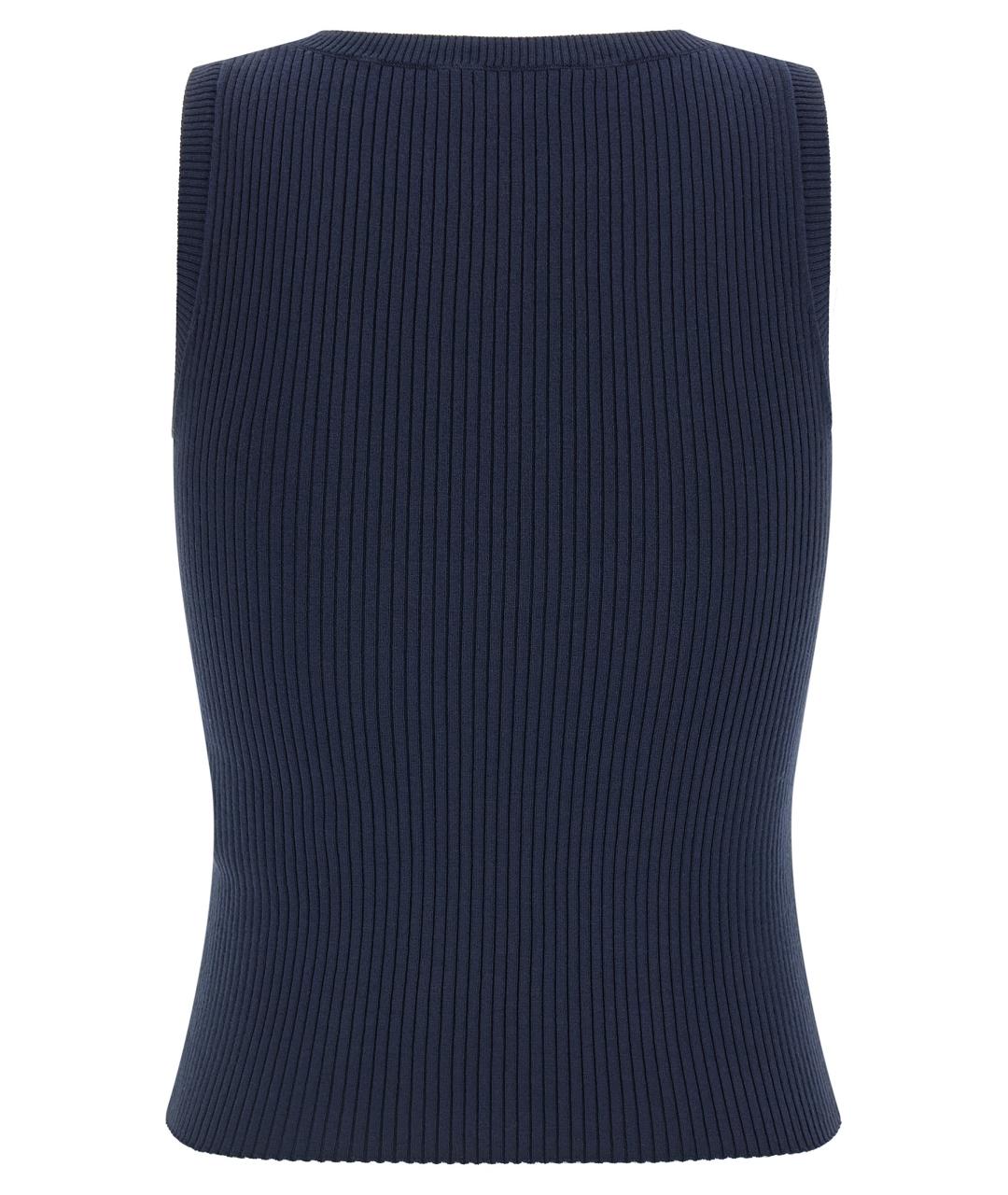 WEEKEND MAX MARA Синяя вискозная майка, фото 2