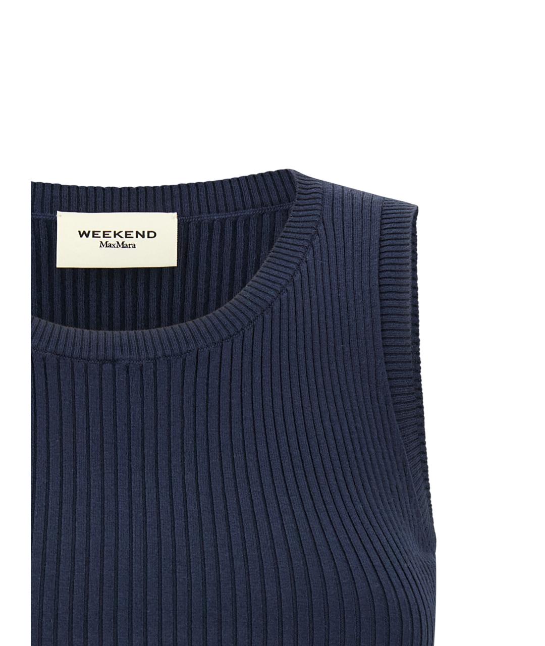 WEEKEND MAX MARA Синяя вискозная майка, фото 3
