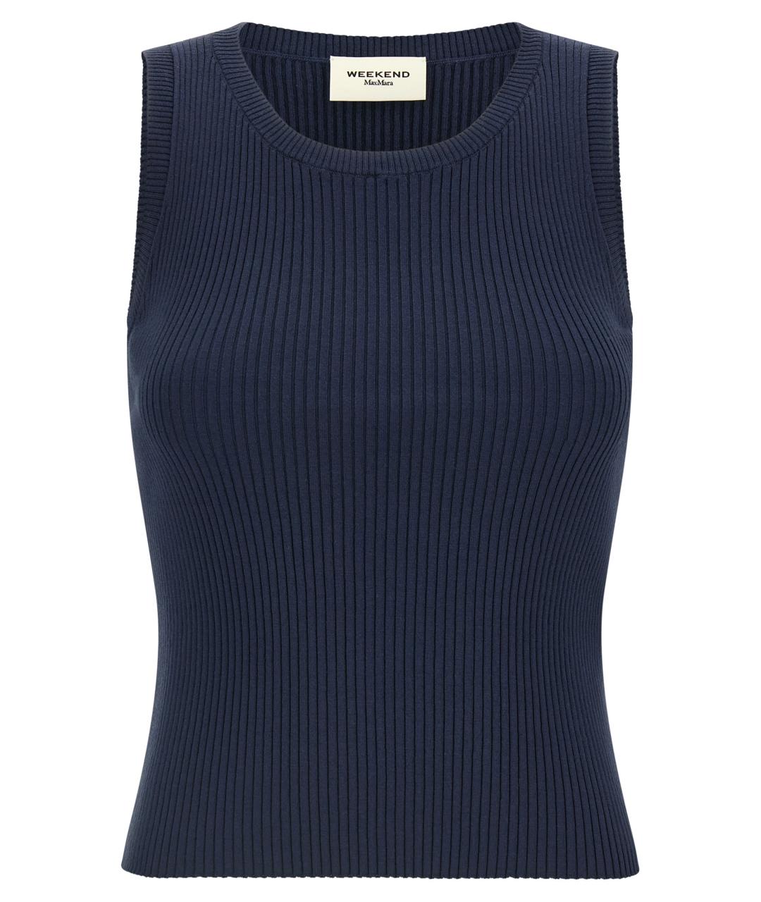 WEEKEND MAX MARA Синяя вискозная майка, фото 1