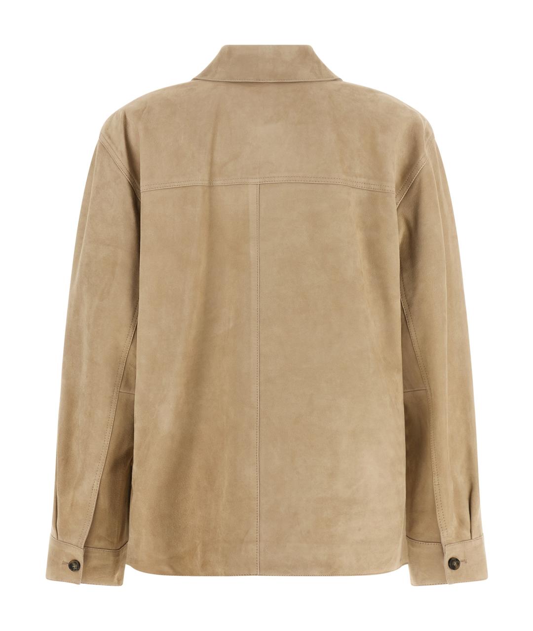 WEEKEND MAX MARA Бежевая кожаная куртка, фото 2