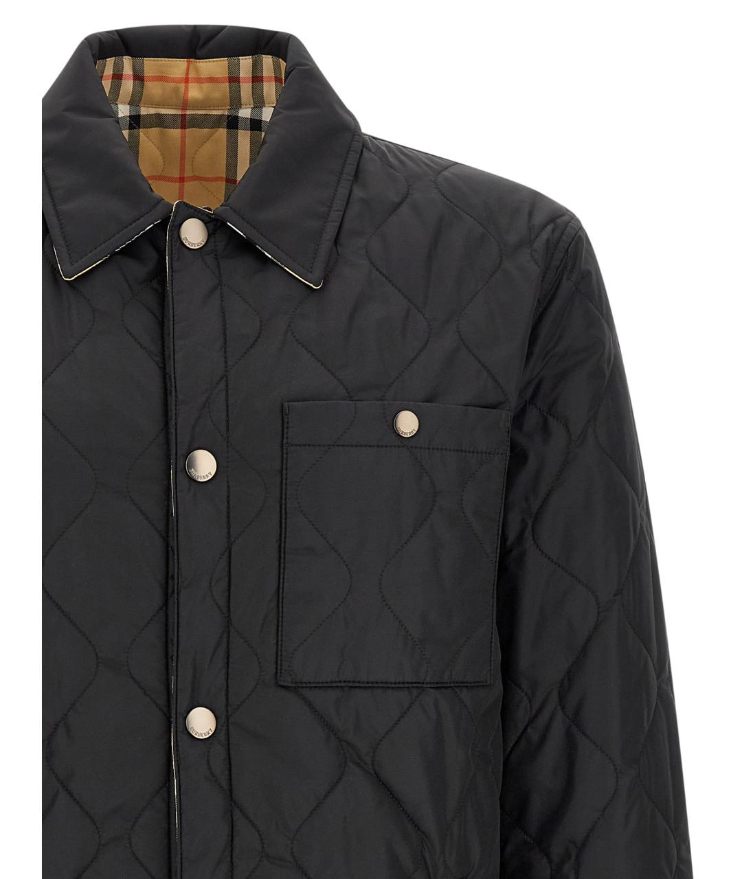 BURBERRY Черная полиамидовая куртка, фото 4