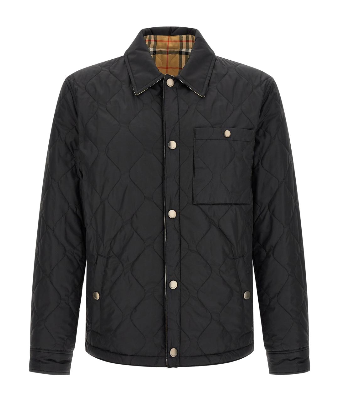 BURBERRY Черная полиамидовая куртка, фото 1