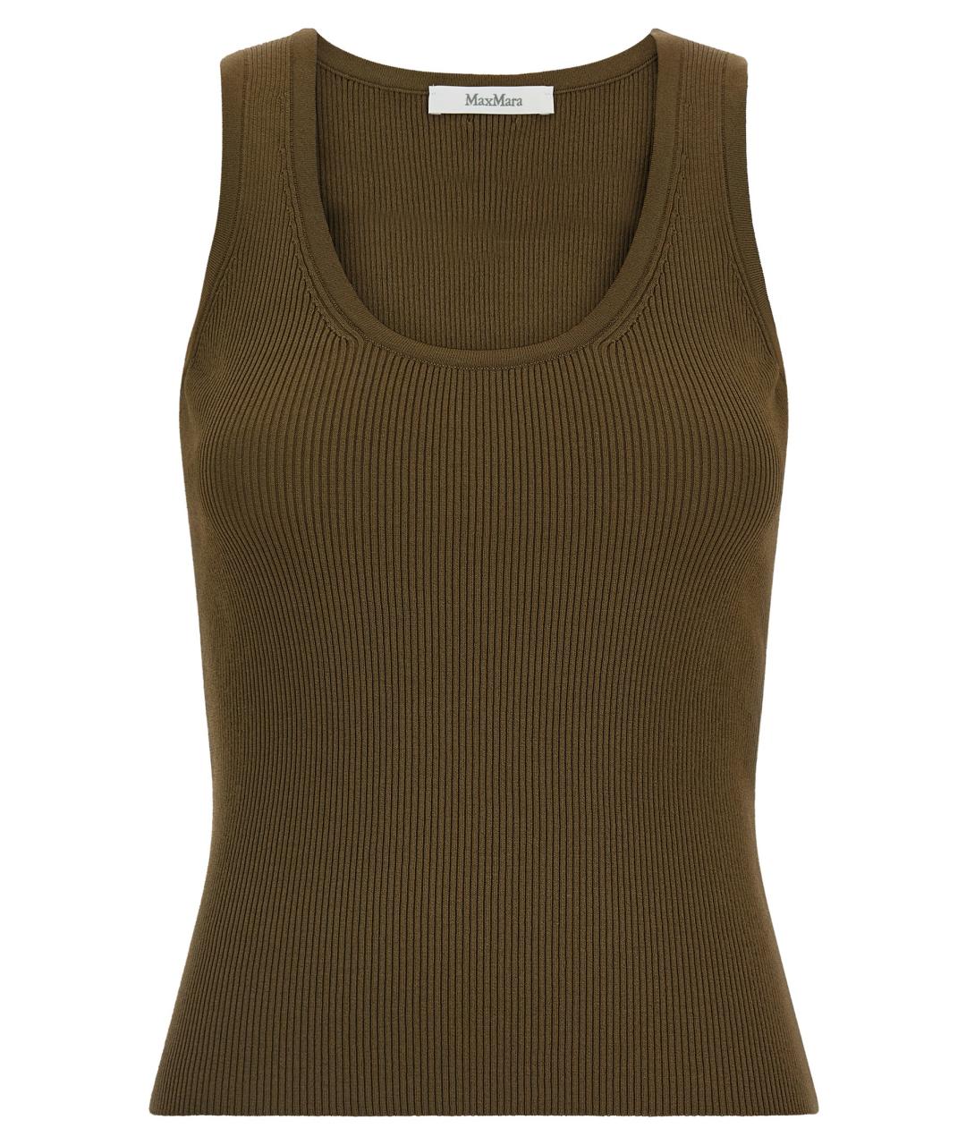 MAX MARA Зеленая вискозная майка, фото 1