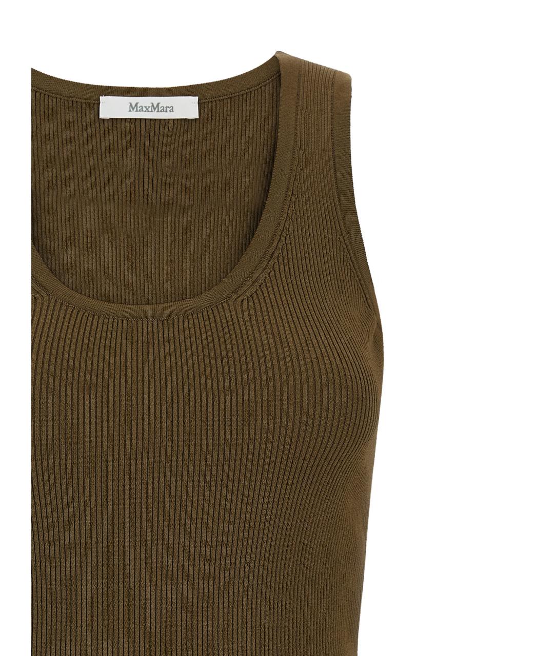 MAX MARA Зеленая вискозная майка, фото 3
