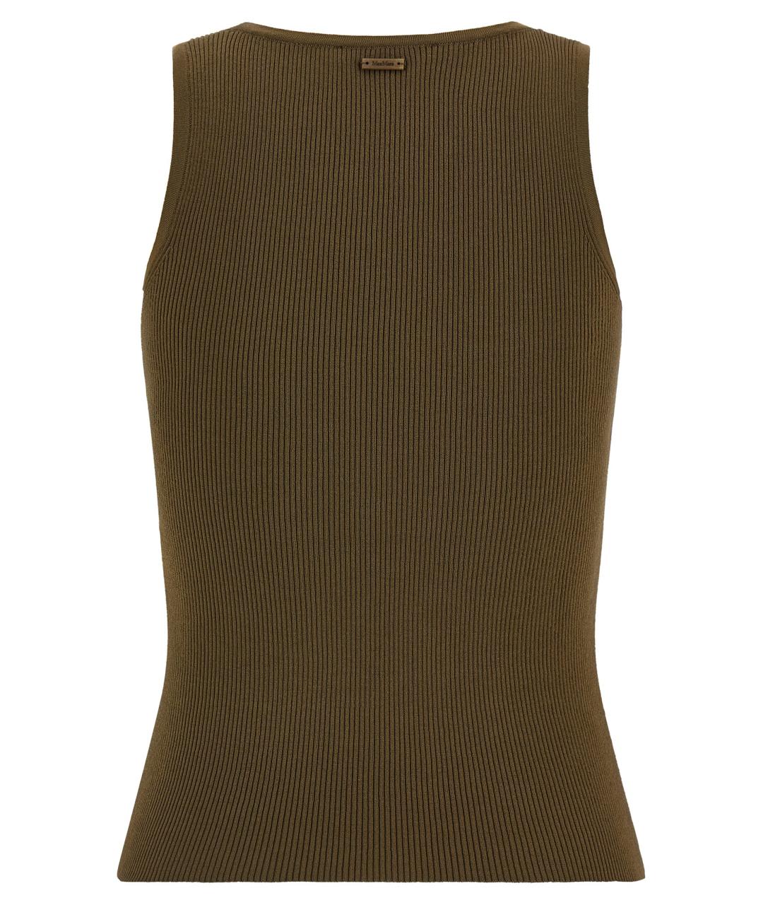 MAX MARA Зеленая вискозная майка, фото 2