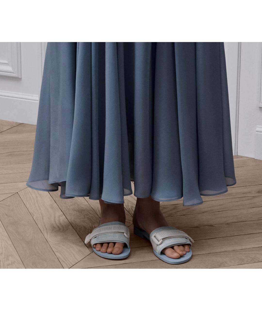 CHRISTIAN DIOR Голубые шлепанцы, фото 4