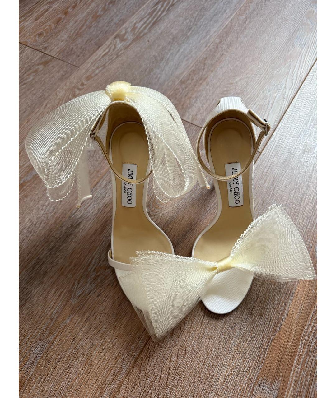 JIMMY CHOO Белые текстильные туфли, фото 3