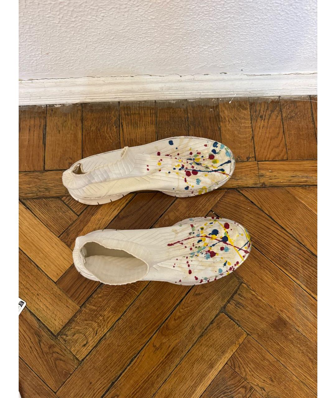 MAISON MARGIELA Белые текстильные высокие кроссовки / кеды, фото 2