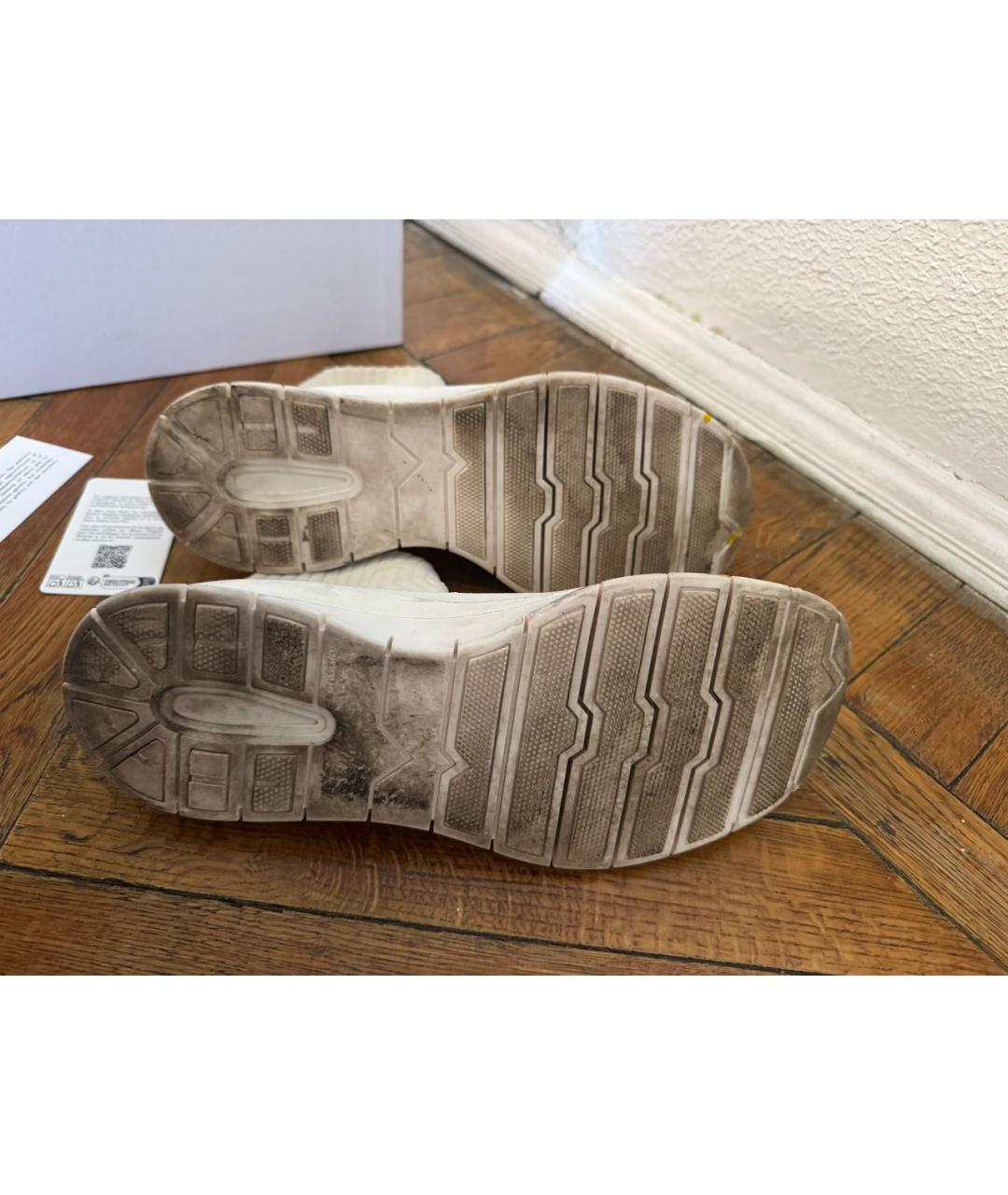 MAISON MARGIELA Белые текстильные высокие кроссовки / кеды, фото 3
