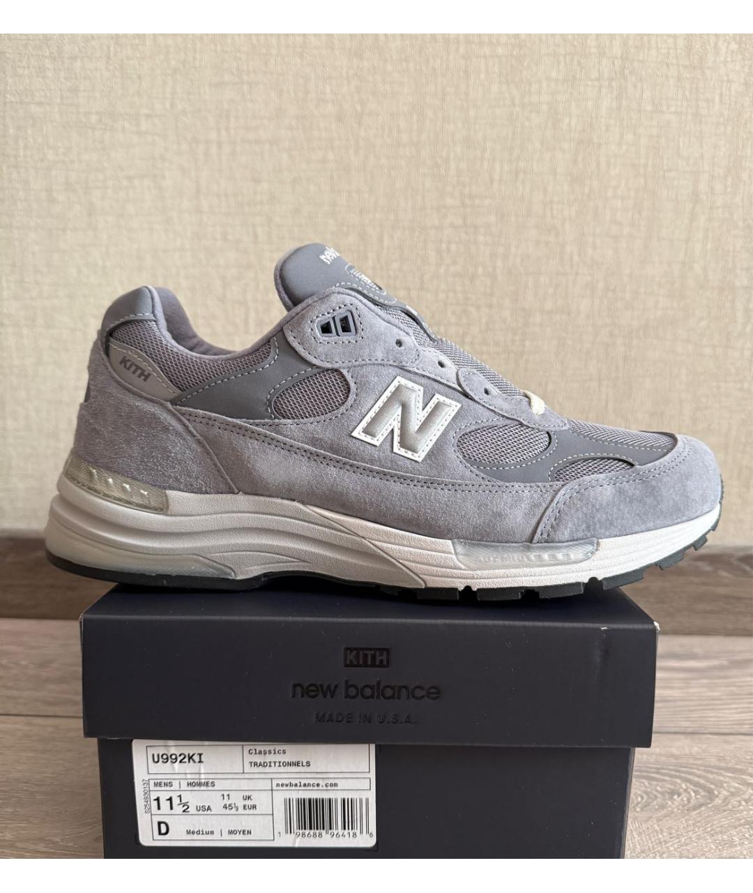NEW BALANCE Серые замшевые низкие кроссовки / кеды, фото 9