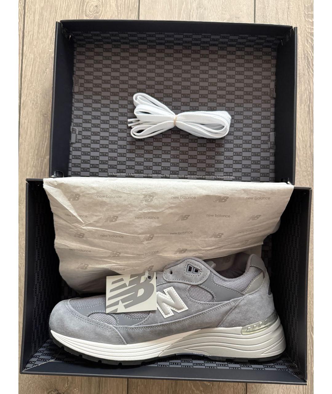 NEW BALANCE Серые замшевые низкие кроссовки / кеды, фото 7