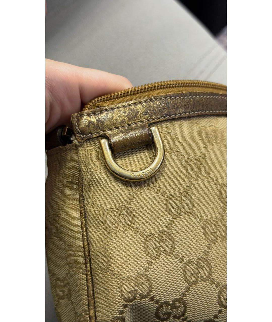 GUCCI Бежевая тканевая сумка с короткими ручками, фото 7