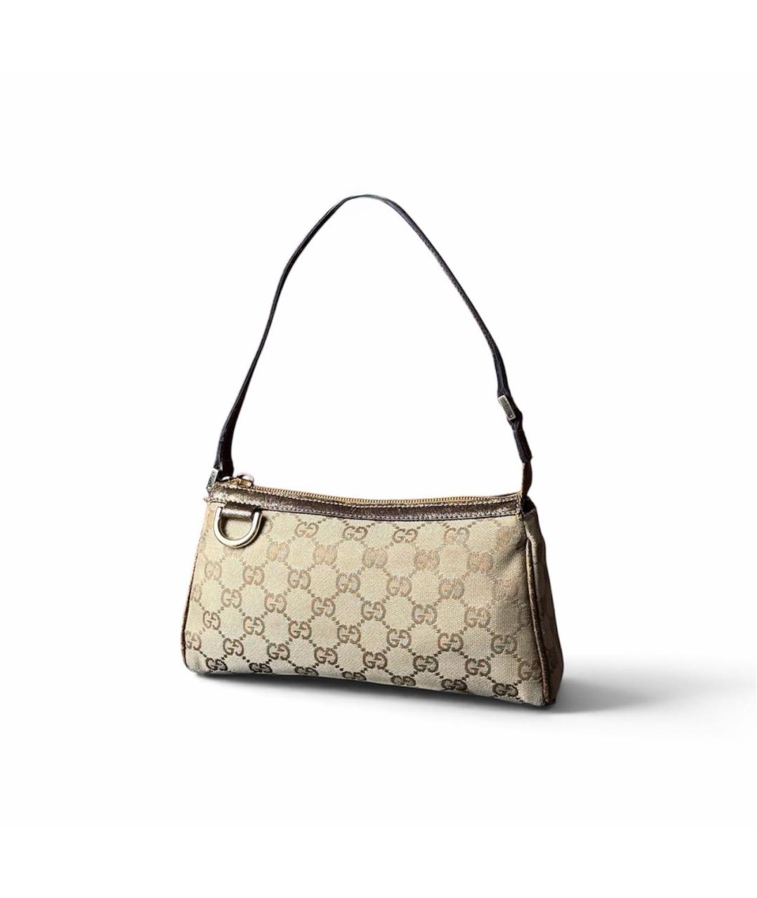 GUCCI Бежевая тканевая сумка с короткими ручками, фото 2