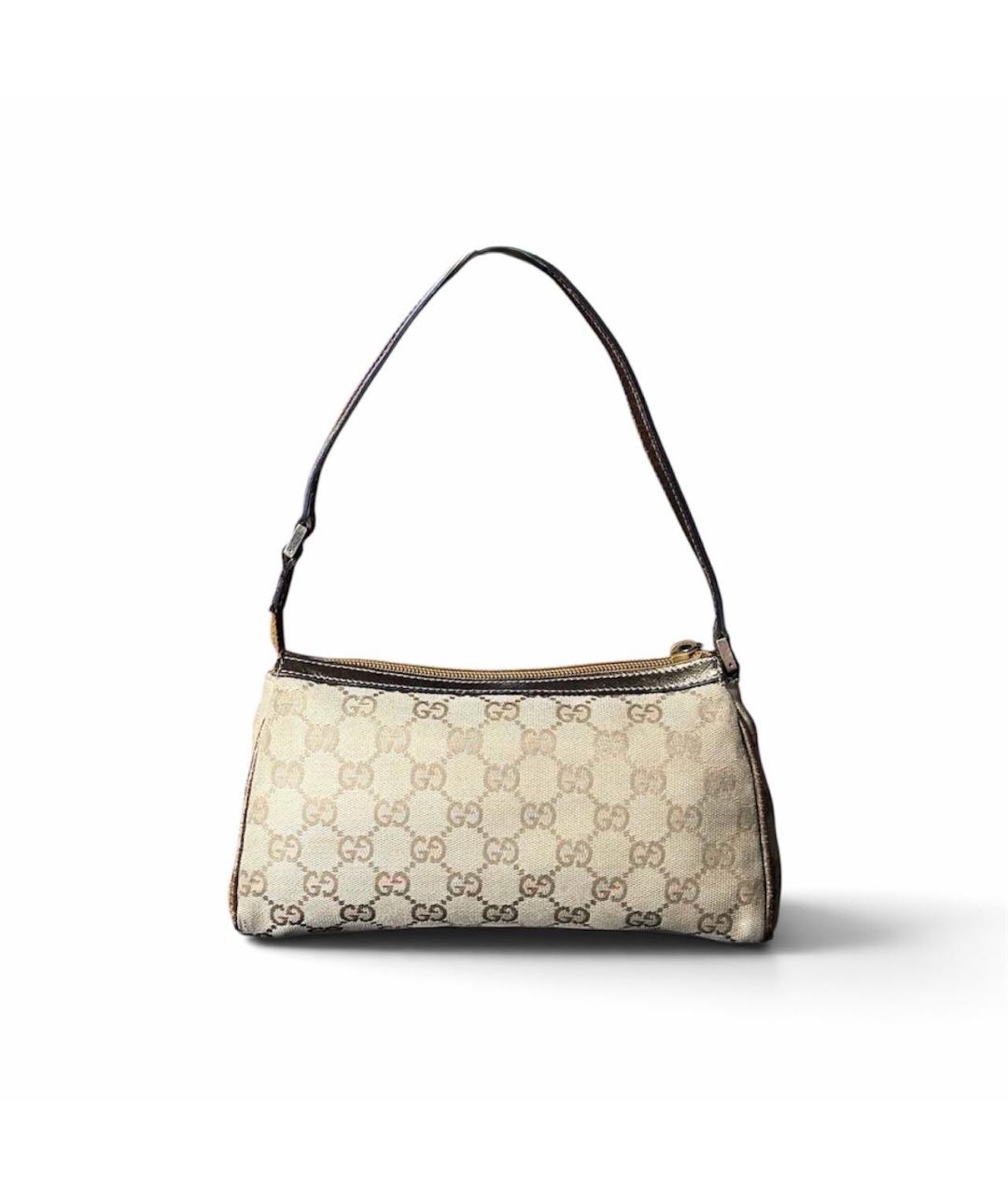 GUCCI Бежевая тканевая сумка с короткими ручками, фото 3