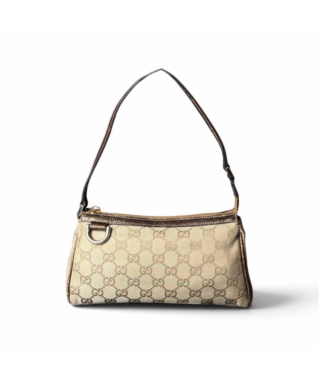 GUCCI Бежевая тканевая сумка с короткими ручками, фото 9