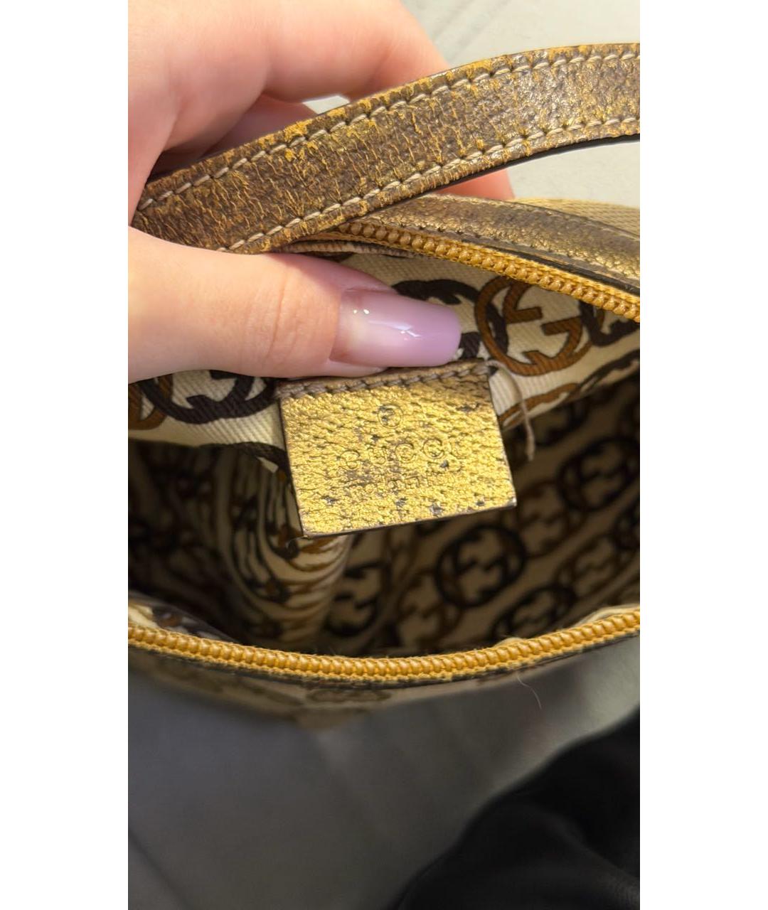 GUCCI Бежевая тканевая сумка с короткими ручками, фото 5